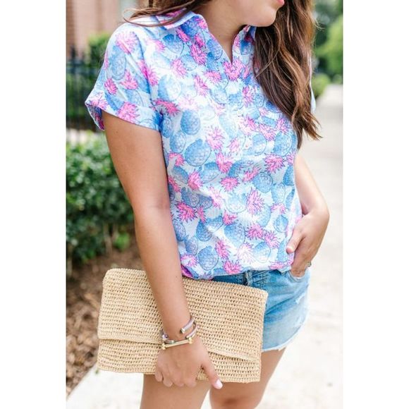 Pineapple Printed Popover - Picture 2 of 4